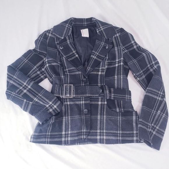 Smart Set Plaid Wool Pea Coat - Picture 12 of 15